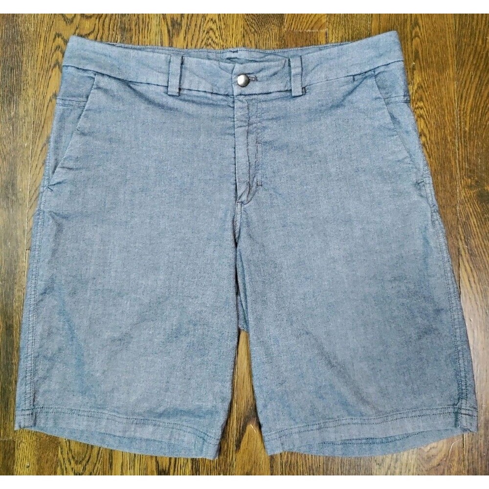 Lululemon Men's Commission Golf Shorts 36x10 Heathered Blue Linen Look Classic